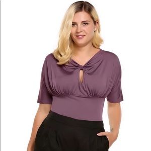 Lovely Keyhole Front Knot Blouse